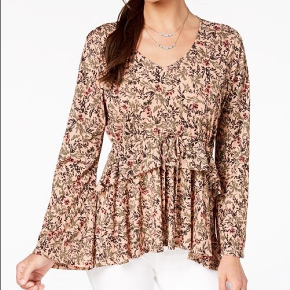 Style & co printed babydoll top